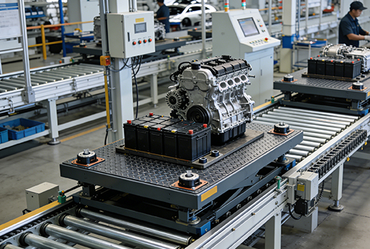 Material lifting solution for production line in automobile manufacturing workshop